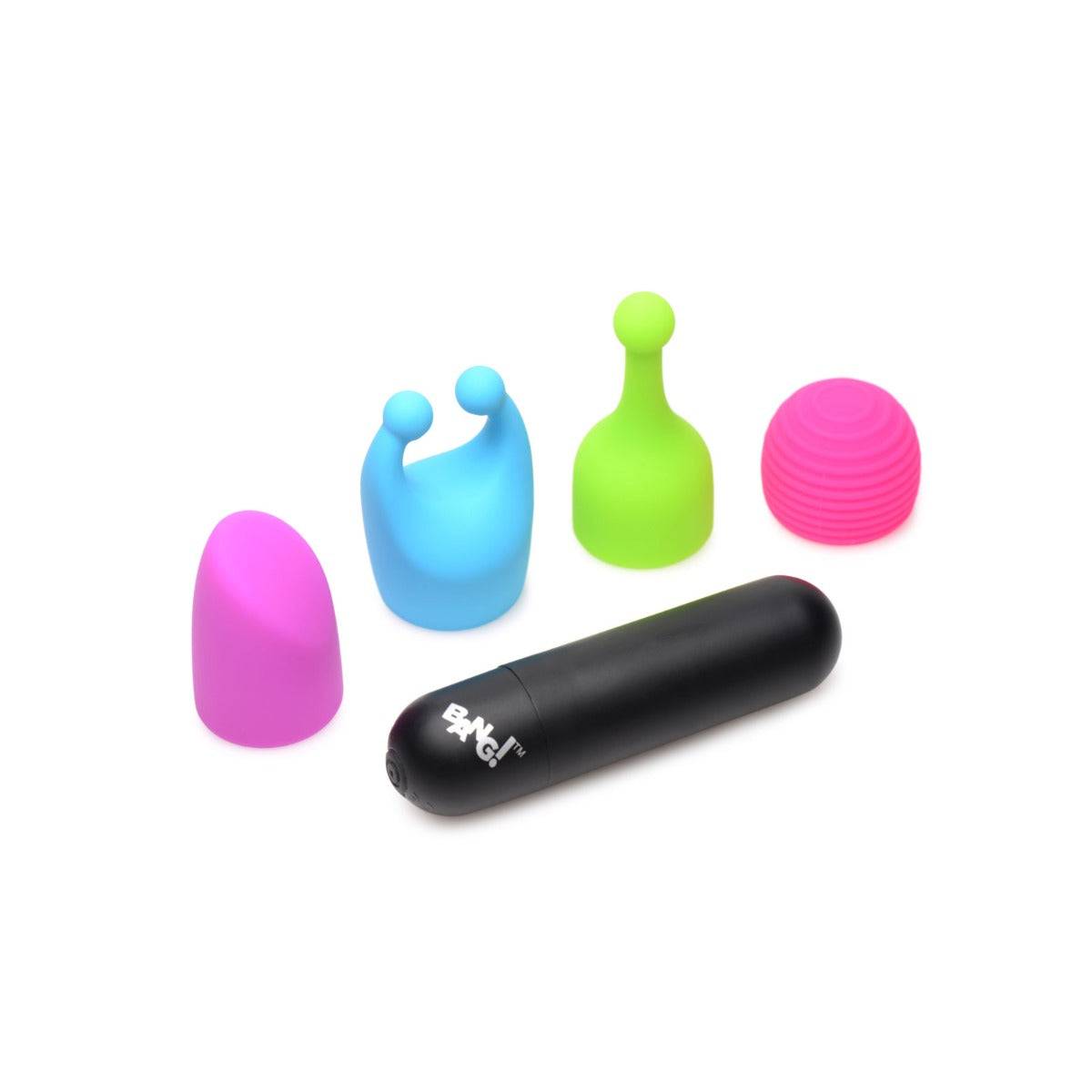 BANG! Rechargeable Vibrating Bullet With 4 Attachments Black Simply Pleasure BANG! Rechargeable Vibrating Bullet With 4 Attachments Black Simply Pleasure