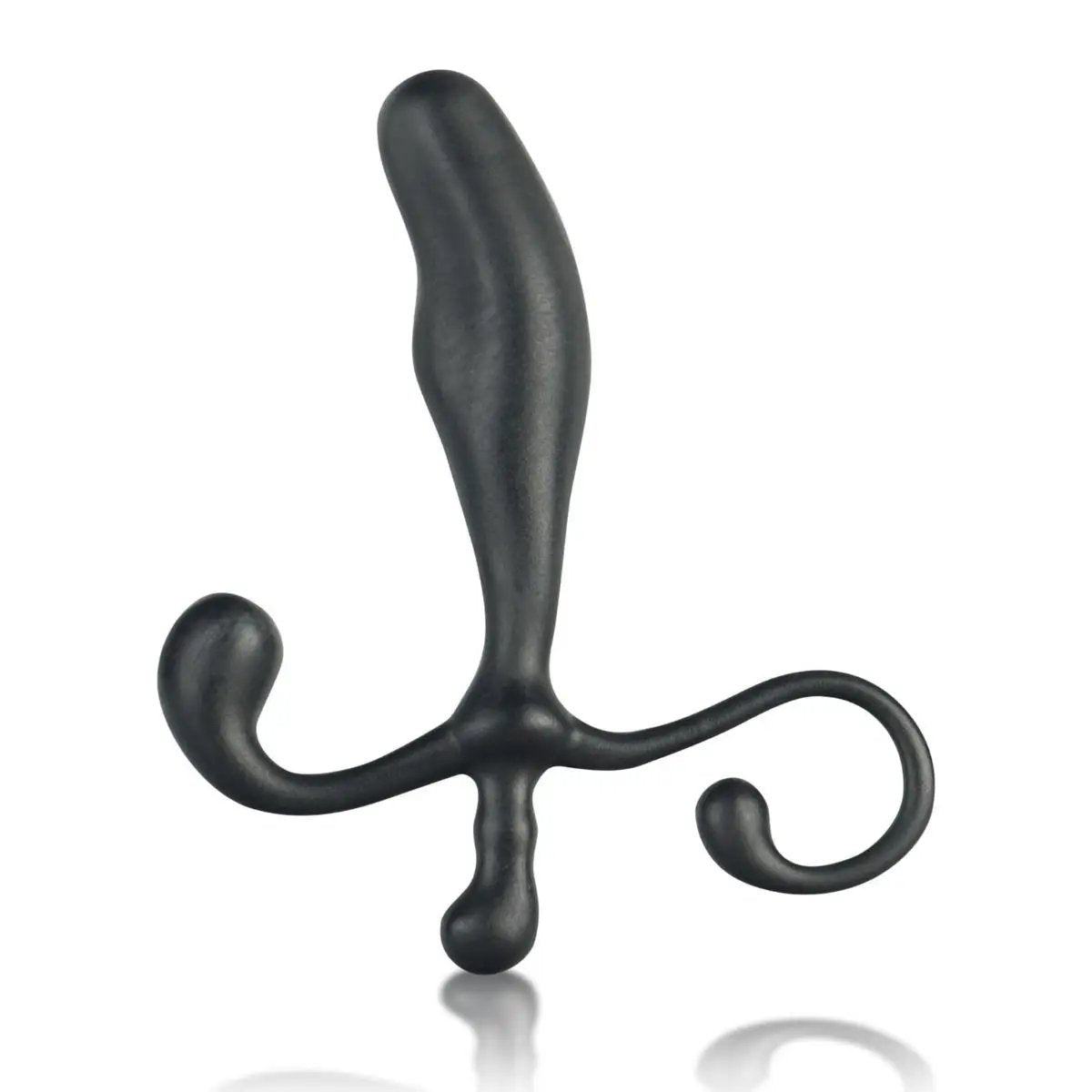 Front View Product Blue Line Male P-Spot Anal Massager Black 5 Inch - Simply Pleasure