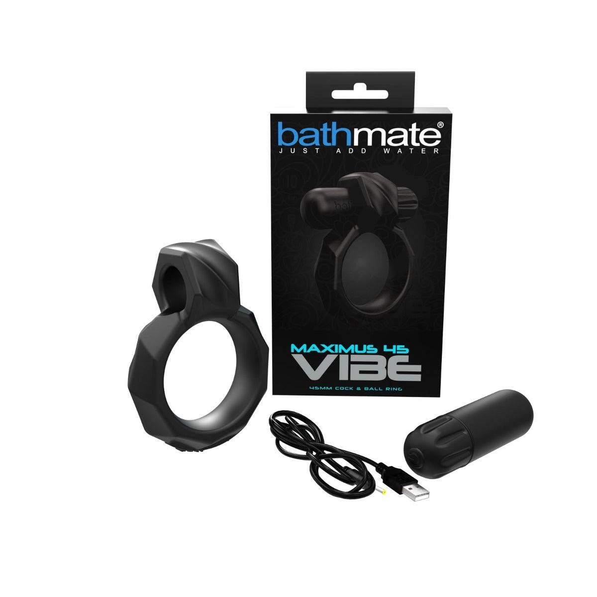 Bathmate Maximus Vibe 45 Vibrating Cock & Ball Ring Black - Simply Pleasure