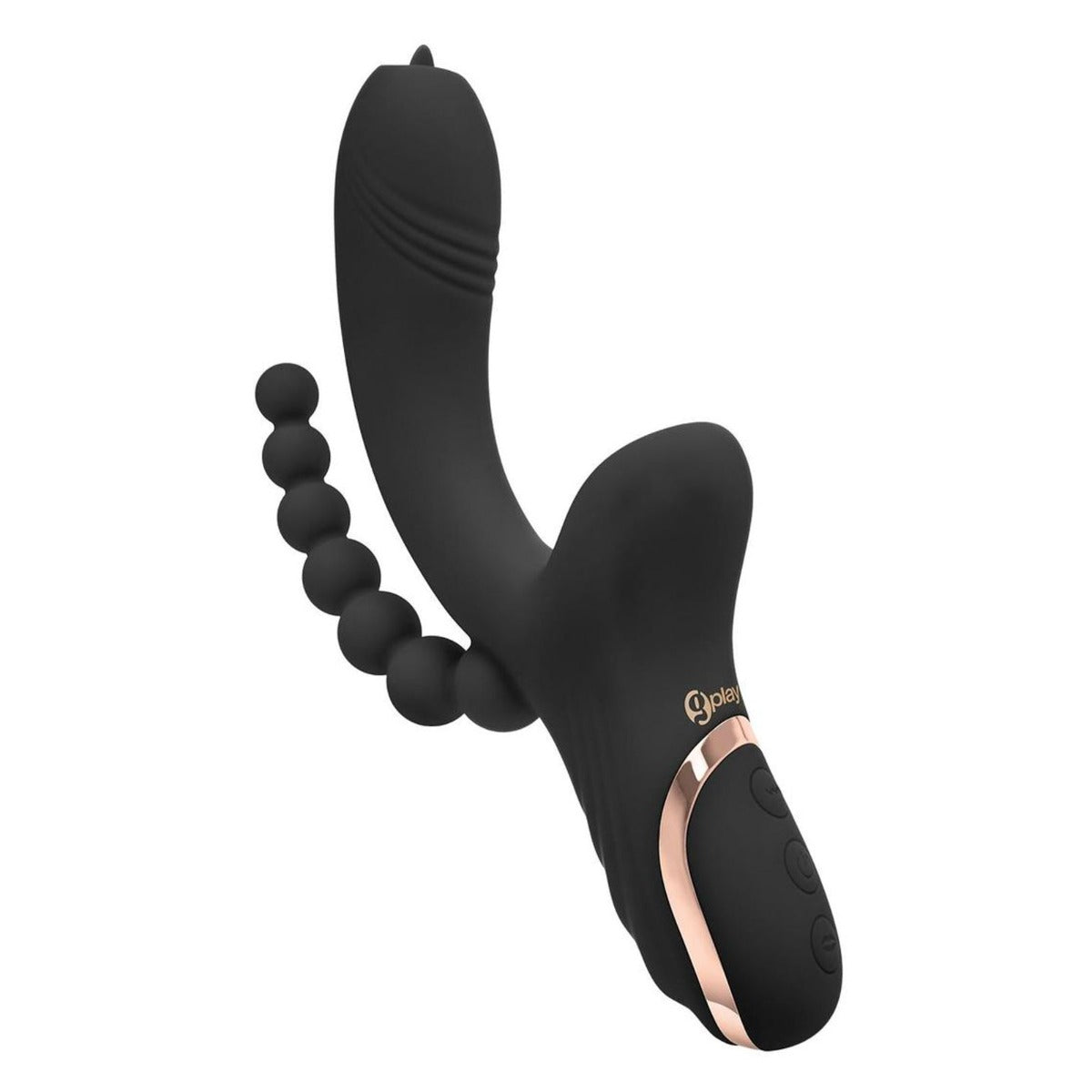 Bodywand G-Play Triple Stim G-Spot And Clitoral Suction Vibrator With Anal Beads Black - Simply Pleasure