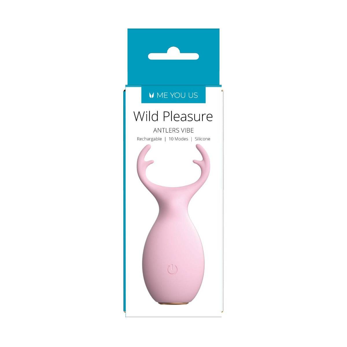 Front View Packaging - Me You Us Wild Pleasure Antlers Vibrator Pink - Simply Pleasure