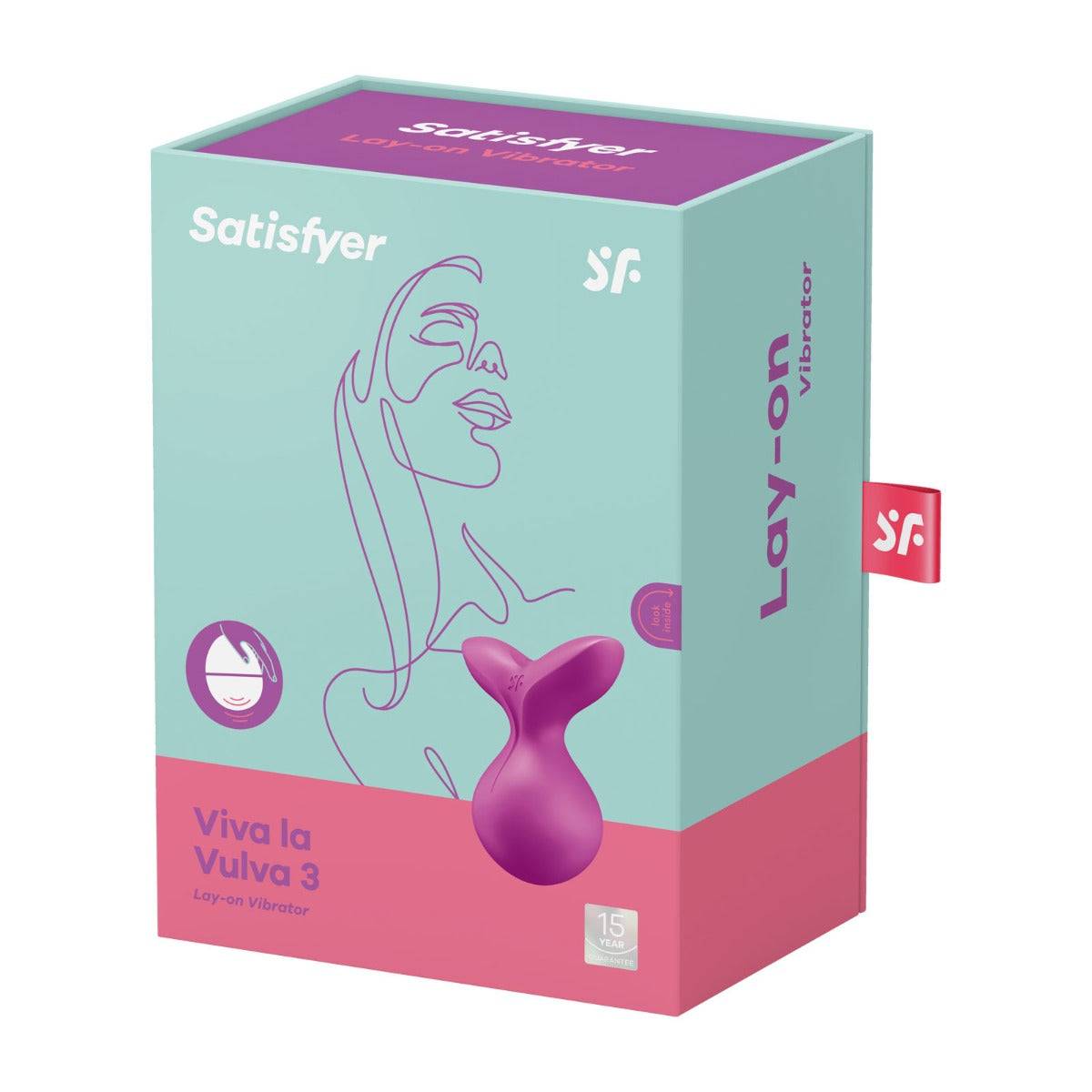 Front View Packaging - Satisfyer Viva La Vulva 3 Lay On Clitoral Vibrator Violet