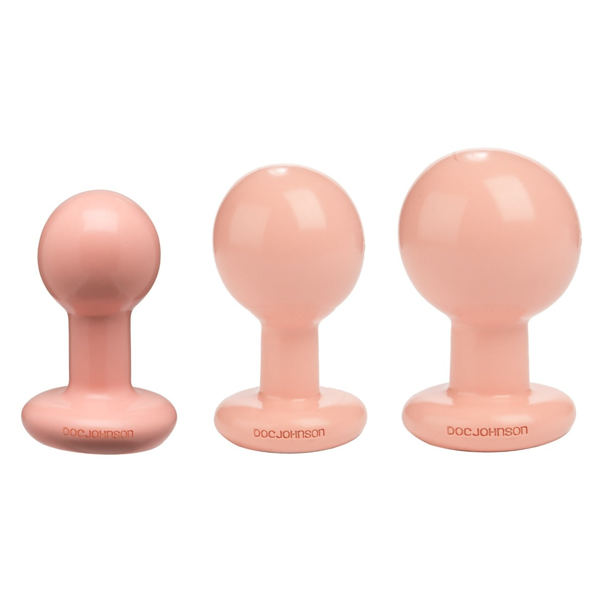 Doc Johnson The Classic Round Butt Plug 3 Piece Set Vanilla
