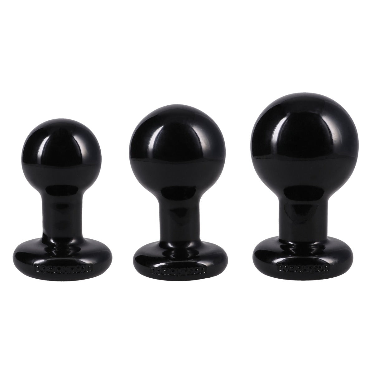 Doc Johnson The Classic Round Butt Plug 3 Piece Set Black