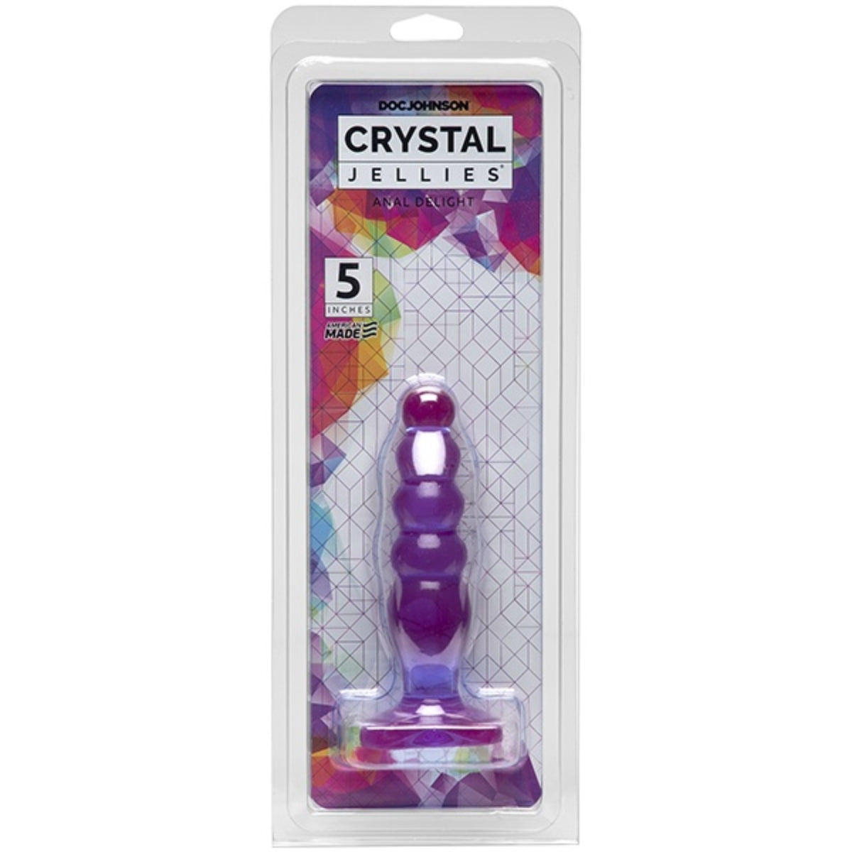 Crystal Jellies Anal Delight Butt Plug Purple 5 Inch