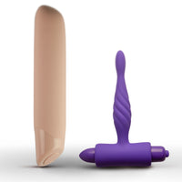 You Love Me Share Me Vibrator & Butt Plug Set Pink Purple