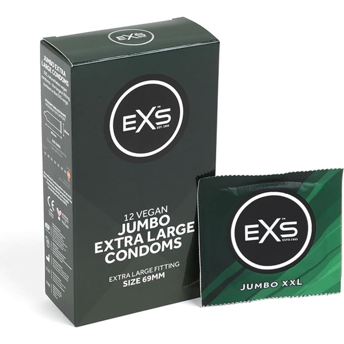 EXS Jumbo Extra Large Vegan Condoms 12 Pack