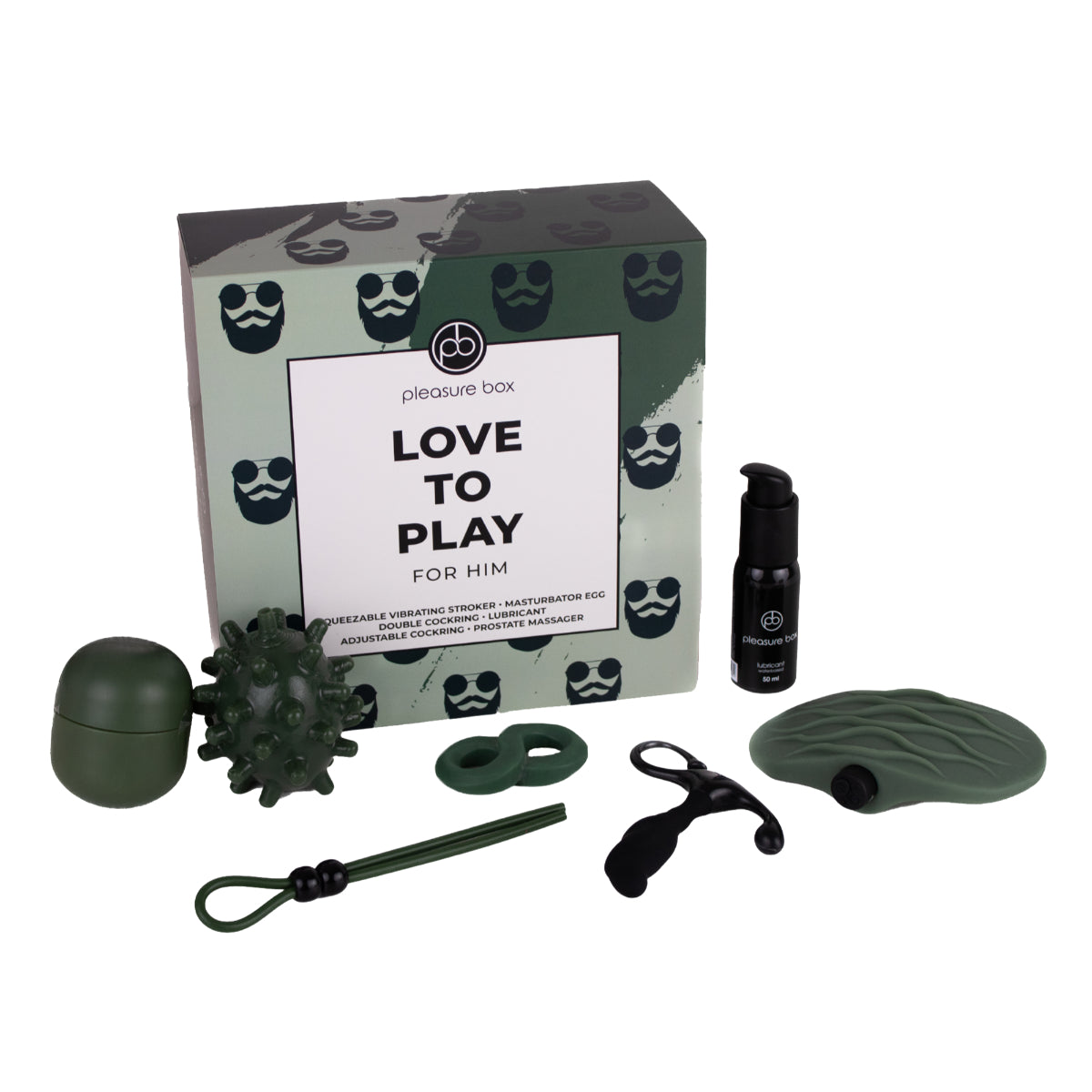 Dreamtoys Pleasure Box Love To Play For Him Sex Toy Kit Green
