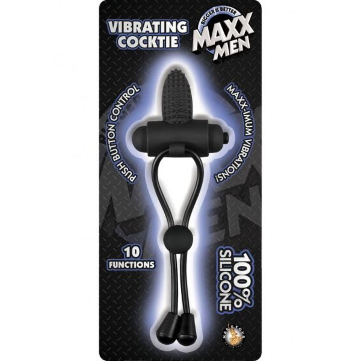 Maxx Men Vibrating Cocktie Silicone Cock Ring Black
