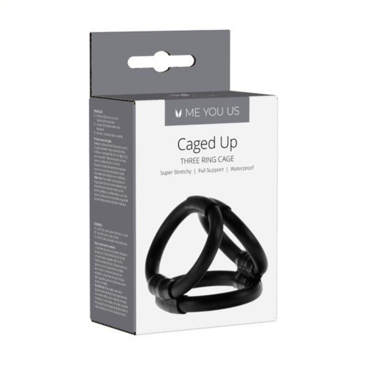 Me You Us Caged Up 3 Ring Cock Cage Black - Simply Pleasure