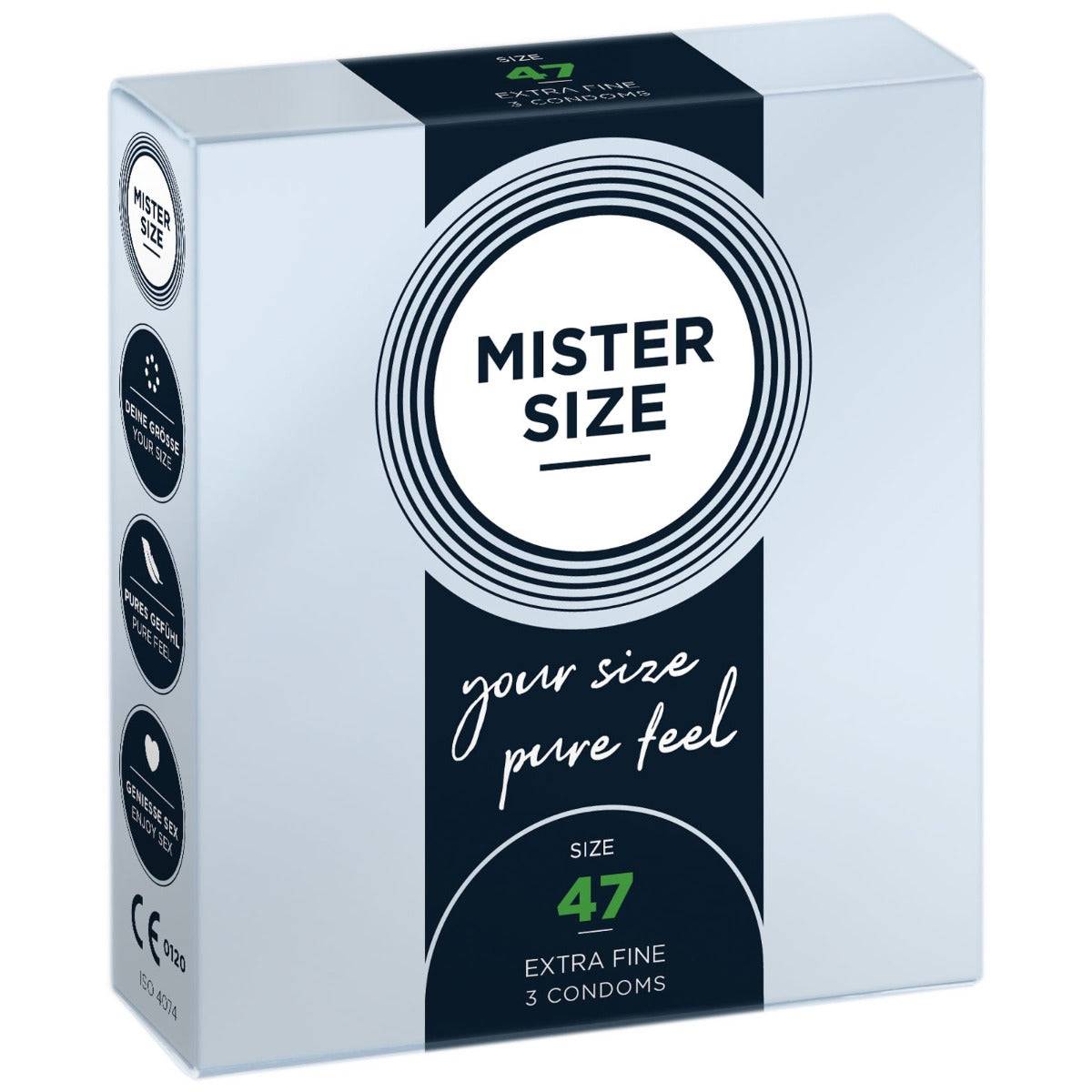 Mister Size Pure Feel Condoms Size 47mm 3 Pack - Simply Pleasure