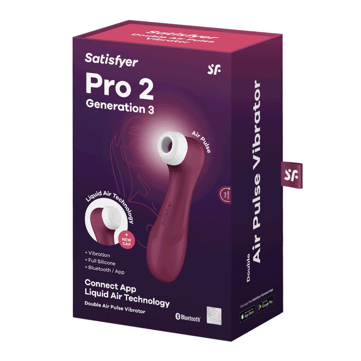 Satisfyer Pro 2 Generation 3 Liquid Air Technology With Connect App Double Air Pulse Vibrator Red