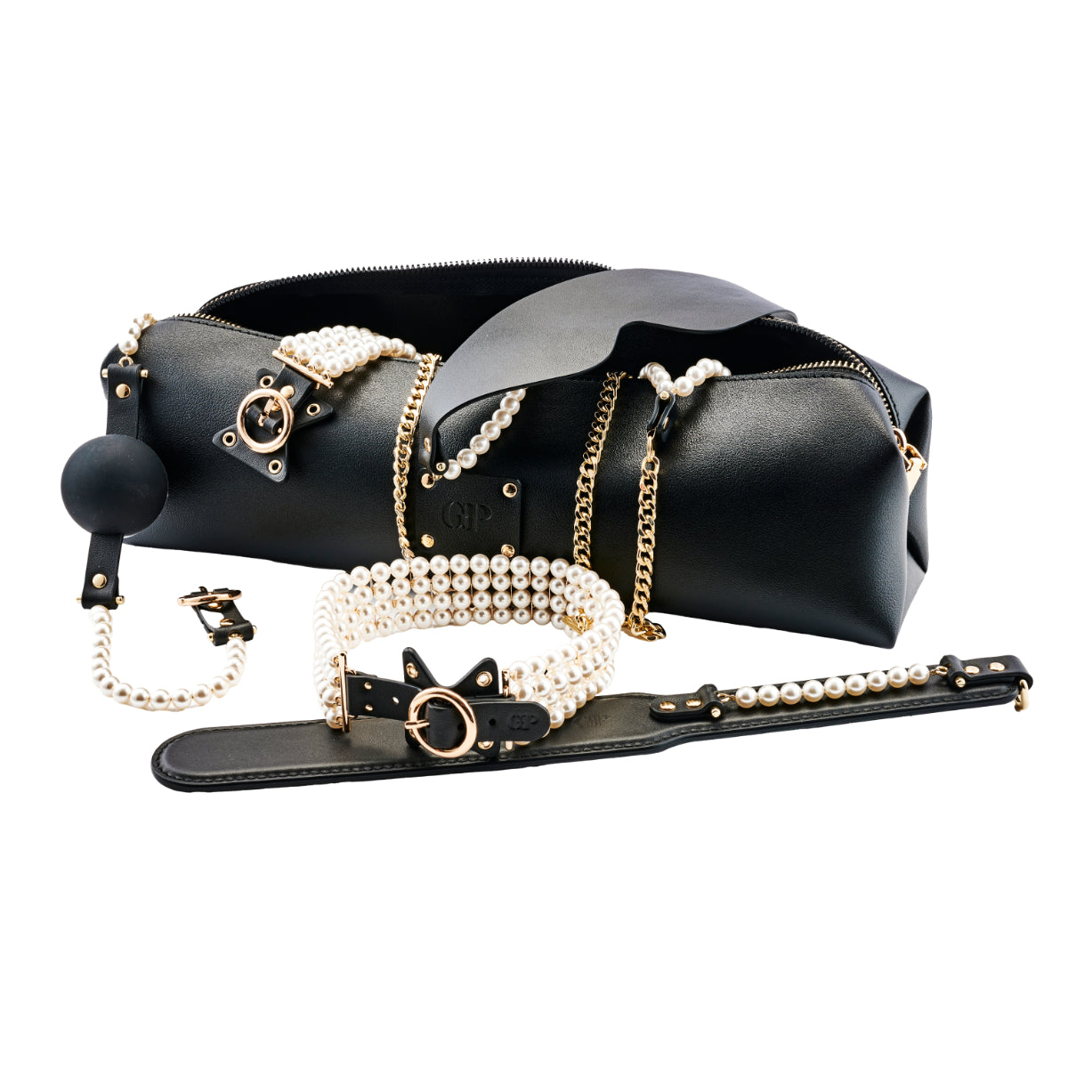 Guilty Pleasure Allure Pearl Pleasure Bondage Set Black Gold