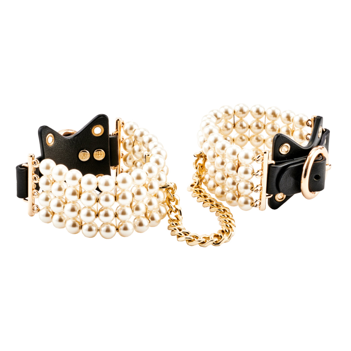 Guilty Pleasure Allure Soiree Pearl Hand Cuffs Black Gold
