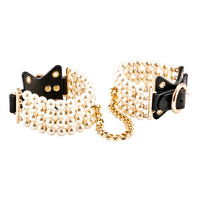 Guilty Pleasure Allure Soiree Pearl Hand Cuffs Black Gold