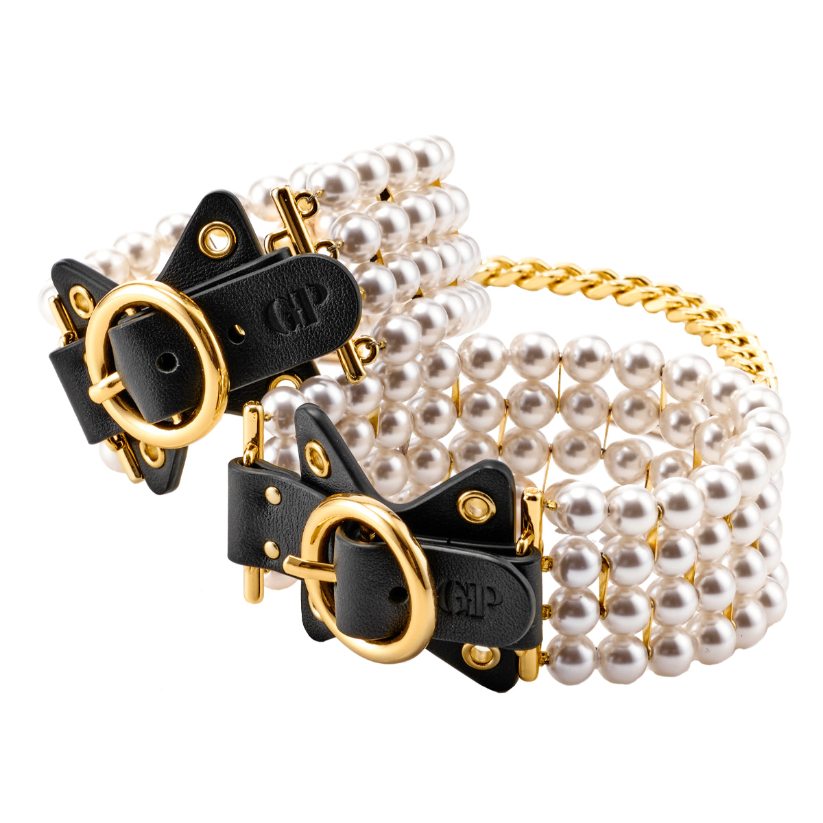 Guilty Pleasure Allure Ballroom Pearl Ankle Cuffs Black Gold