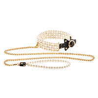 Guilty Pleasure Allure Luminous Pearl Leash And Collar Black Gold
