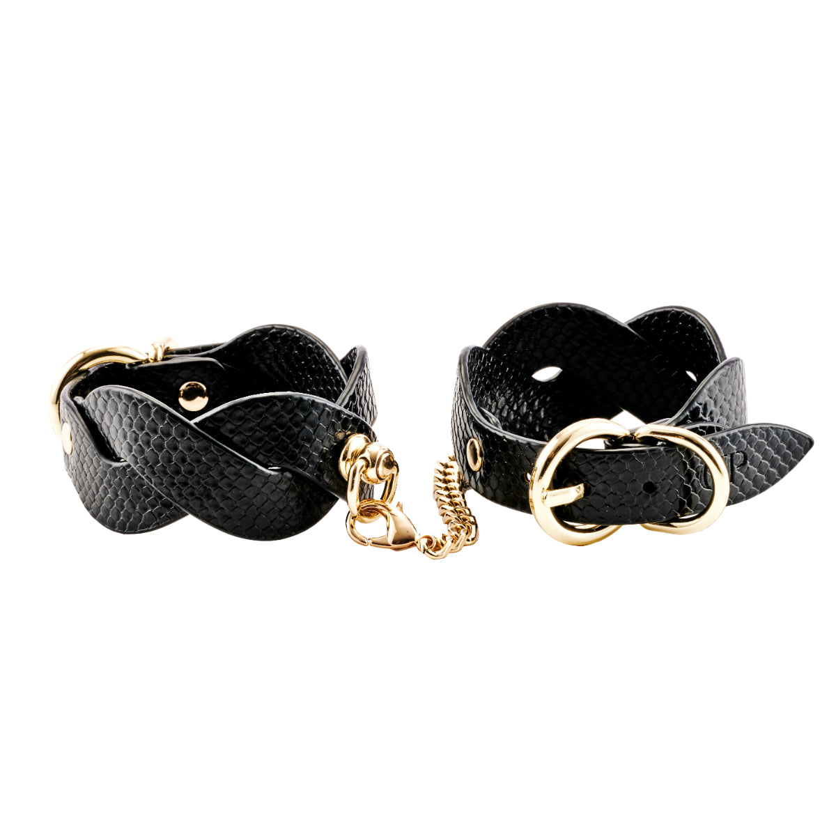 Guilty Pleasure Eclipse Horizon Braided Hand Cuffs Black Gold