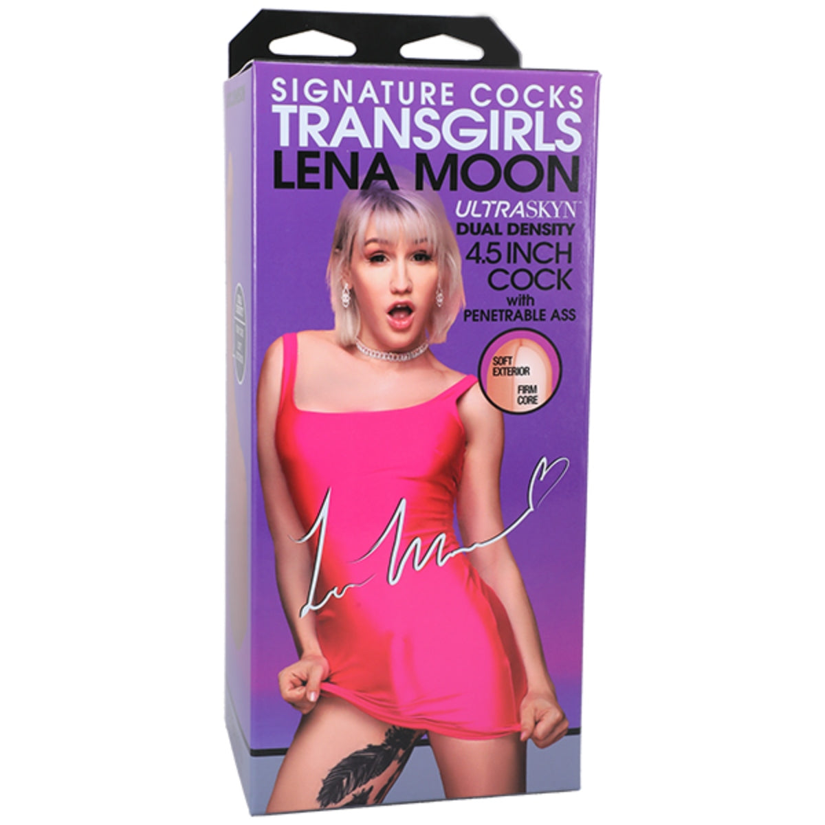 Signature Cocks Transgirls Lena Moon Ultraskyn Cock With Penetrable Ass Pink 4.5 Inch