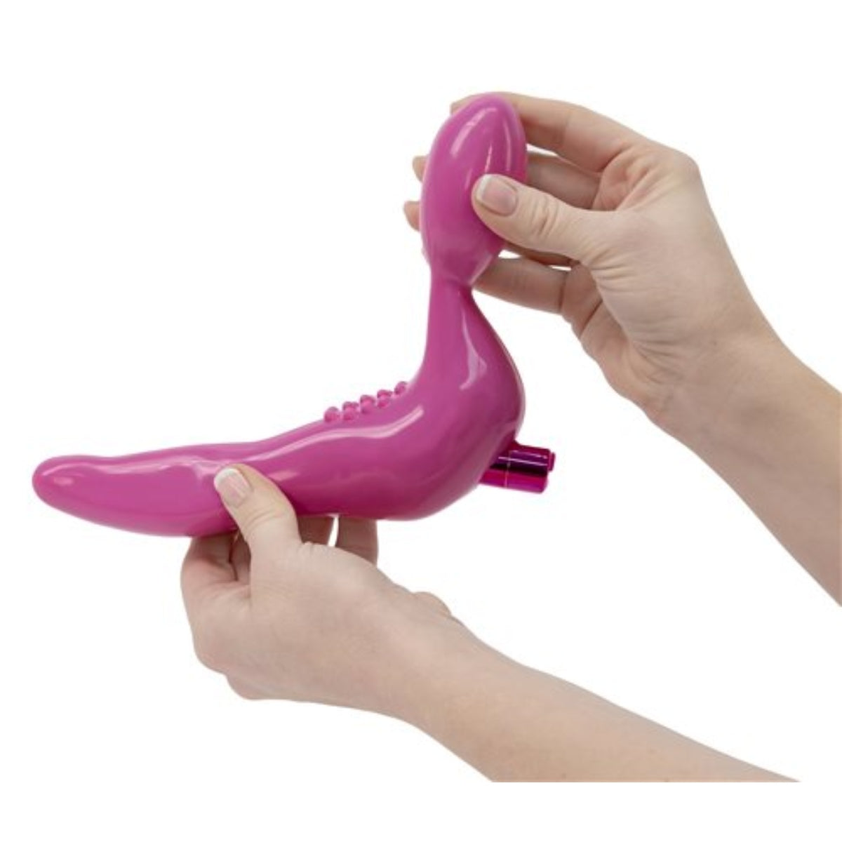 BMS Factory Infinity Rechargeable Strapless Strap-On Silicone Pink 4.75 Inch - Simply Pleasure