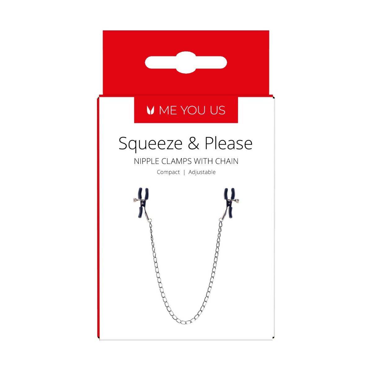 Me You Us Squeeze & Please Nipple Chain Silver - Simply Pleasure