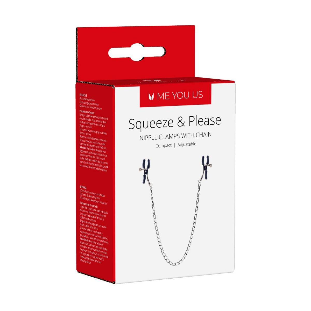 Me You Us Squeeze & Please Nipple Chain Silver - Simply Pleasure