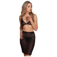 Guilty Pleasure Silhouette Sheer Stretch Skirt Black
