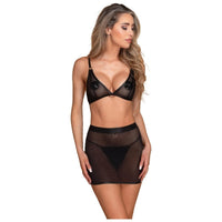 Guilty Pleasure Silhouette Mini Mesh Skirt Black