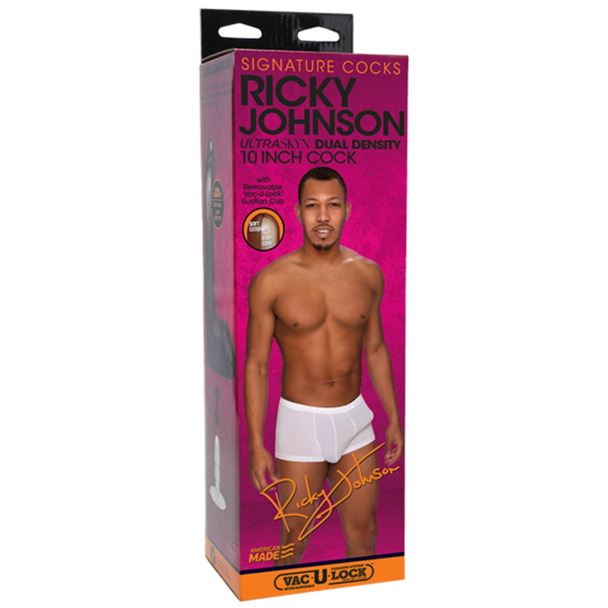 Signature Cocks Ricky Johnson Ultraskyn Vac-U-Lock Dildo Brown 10 Inch