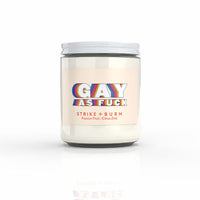 Strike + Burn Gay As Fuck Candle Passion Fruit Citrus Zest