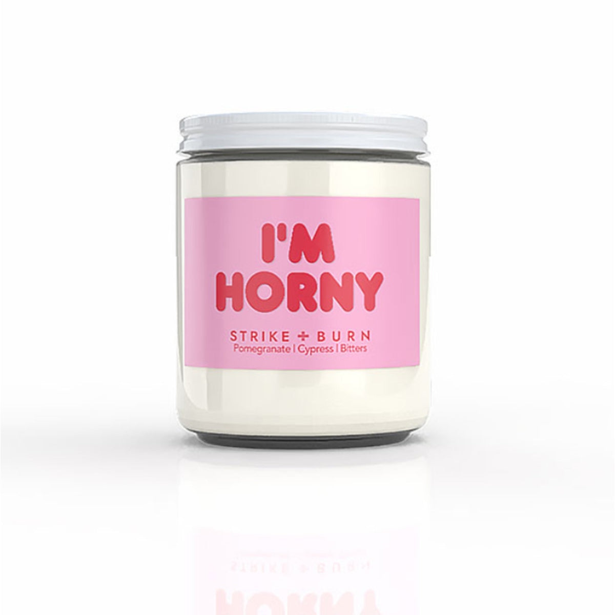 Strike + Burn I'm Horny Candle Pomegranate Cypress Bitters