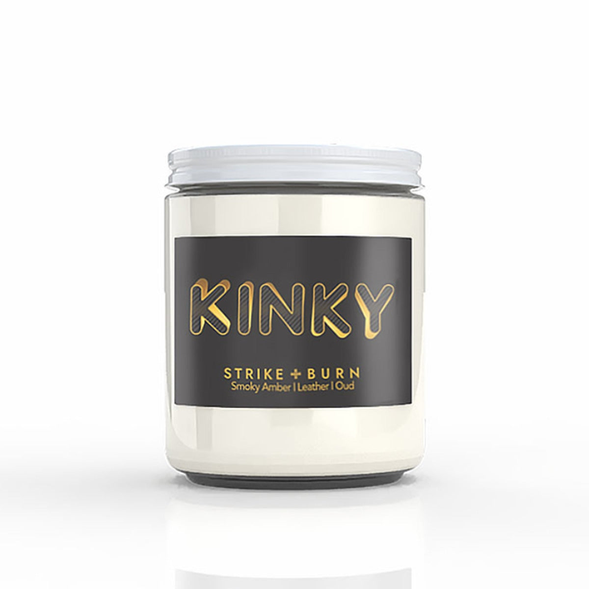 Strike + Burn Kinky Candle Smoky Amber Leather Oud
