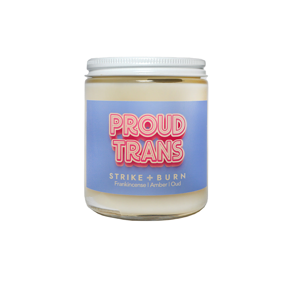 Strike + Burn Proud Trans Candle Frankincense Amber Oud