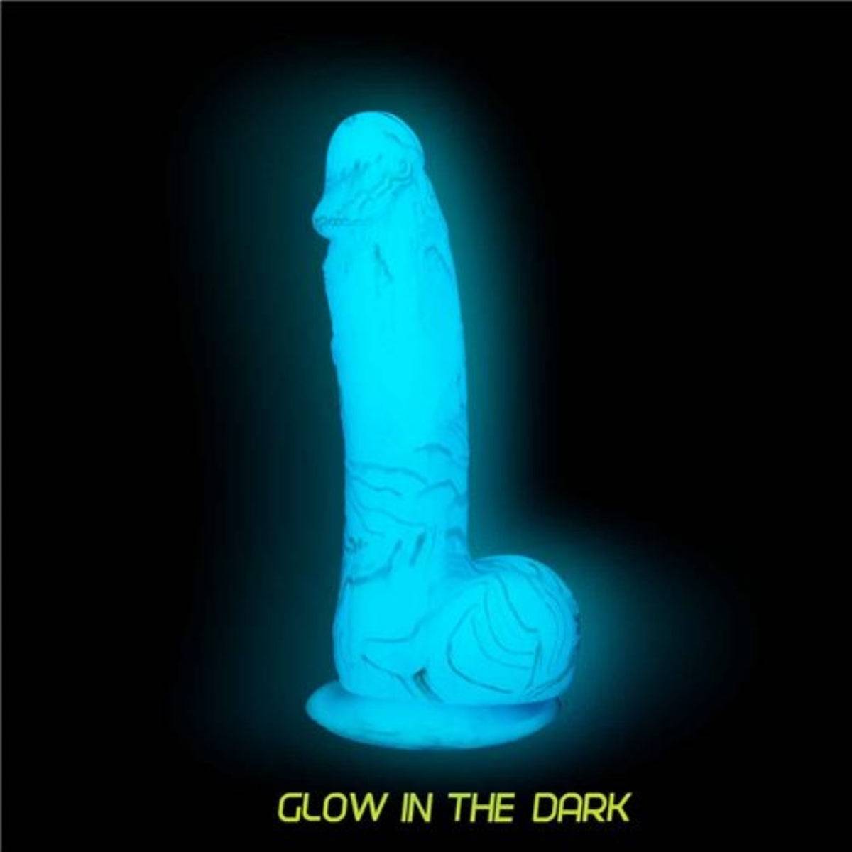 Addiction Luke Glow In The Dark Silicone Dildo Blue Swirl 7.5 Inch - Simply Pleasure