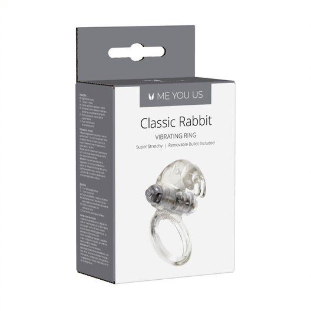 Me You Us Classic Rabbit Vibrating Cock Ring Clear - Simply Pleasure