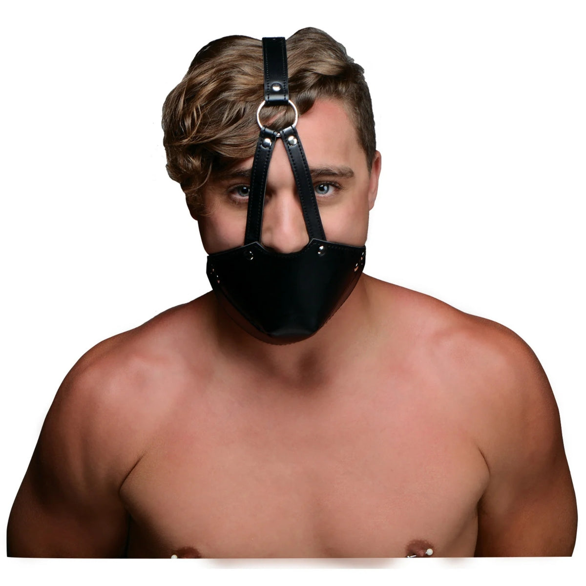 Strict Muzzle Harness With Ball Gag Black