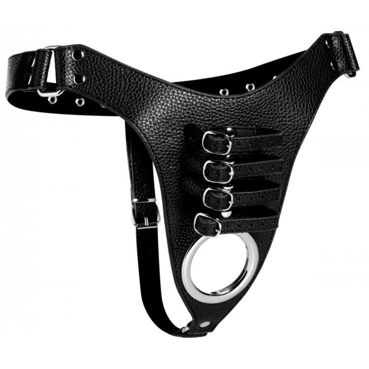 Strict Male Chastity Harness Black