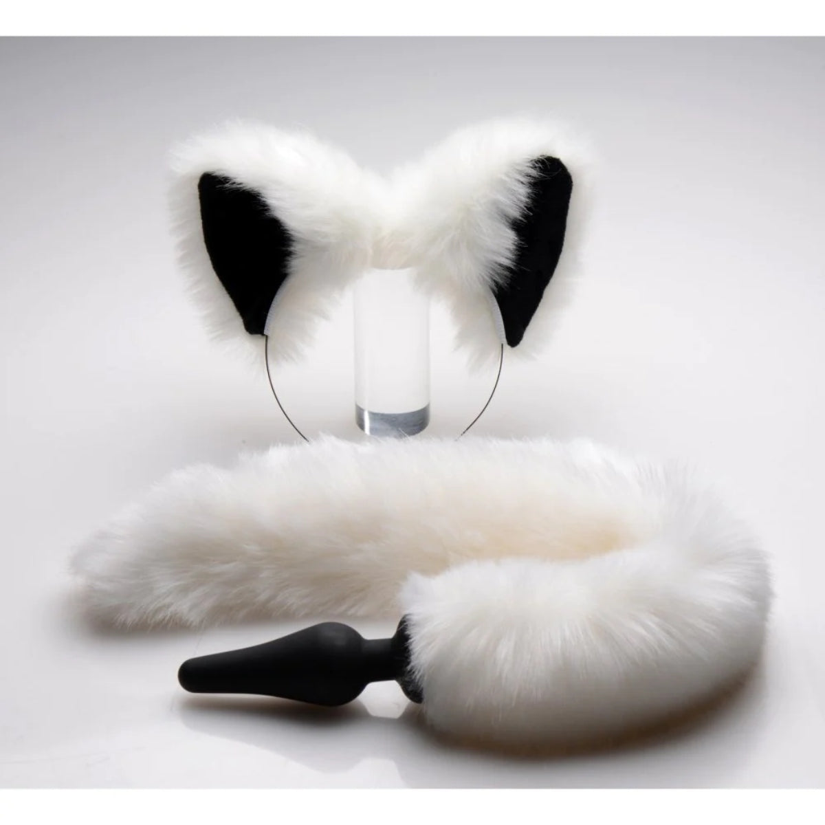 Tailz White Fox Tail Butt Plug And Ears Set White