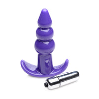 Frisky Bubbling Ribbed Butt Plug Purple