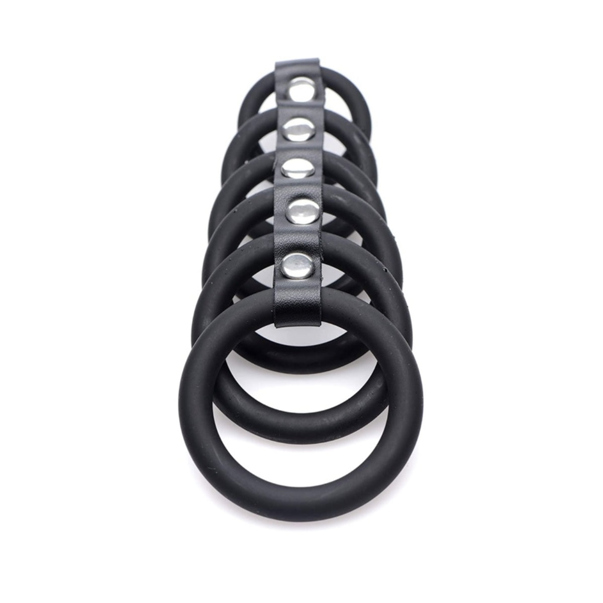 Strict 6 Ring Silicone Chastity Device Black