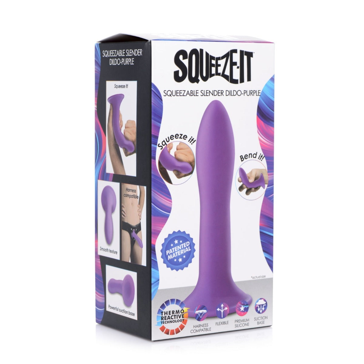 Squeeze-It Squeezable Slender Dildo Purple 5 Inch