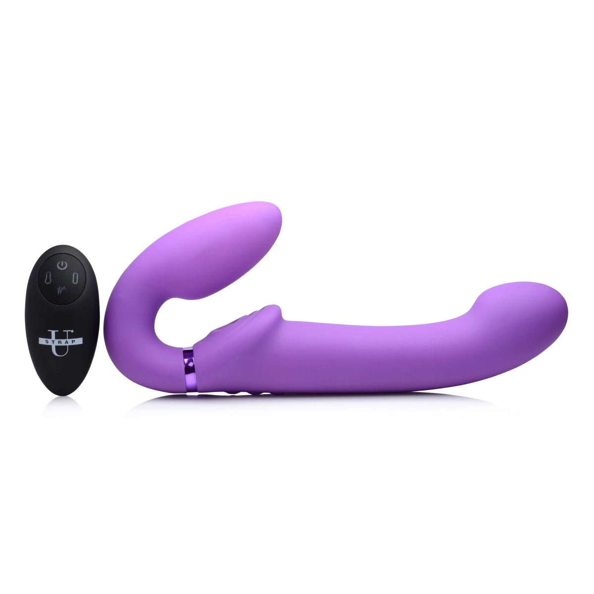 Strap U 10X Ergo Fit G-Pulse Inflatable & Vibrating Strapless Strap-On Purple