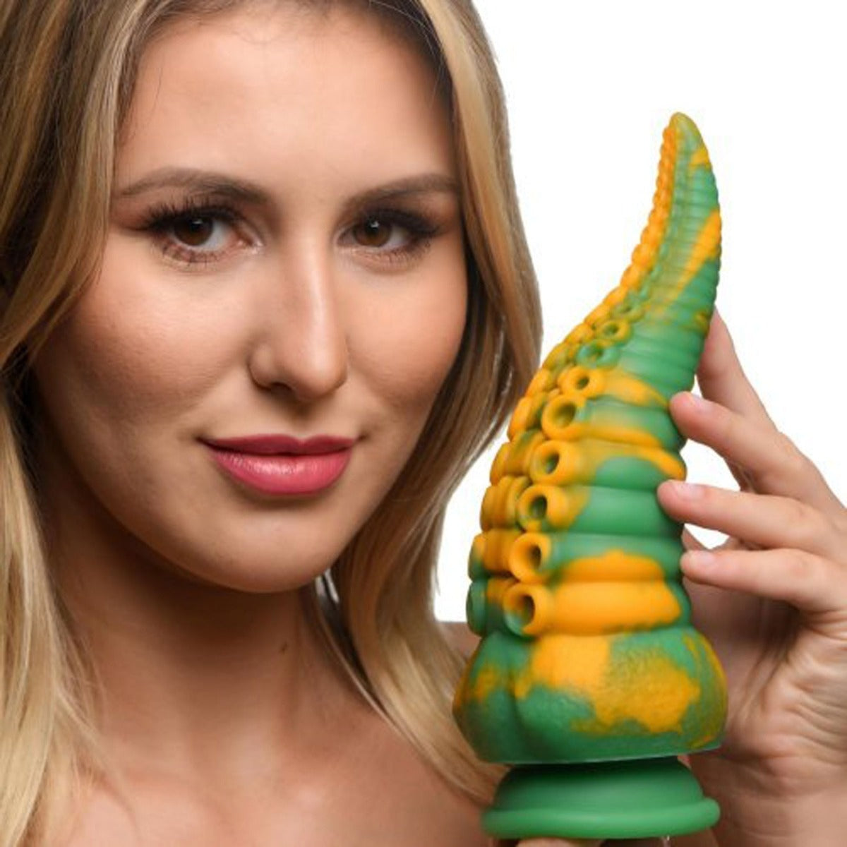 Creature Cocks Monstropus Tentacled Monster Silicone Dildo Yellow Green - Simply Pleasure