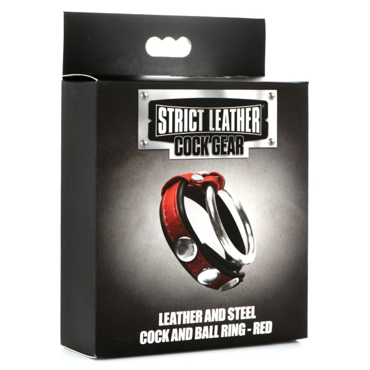 Strict Leather Cock Gear Leather And Steel Cock & Ball Ring Red