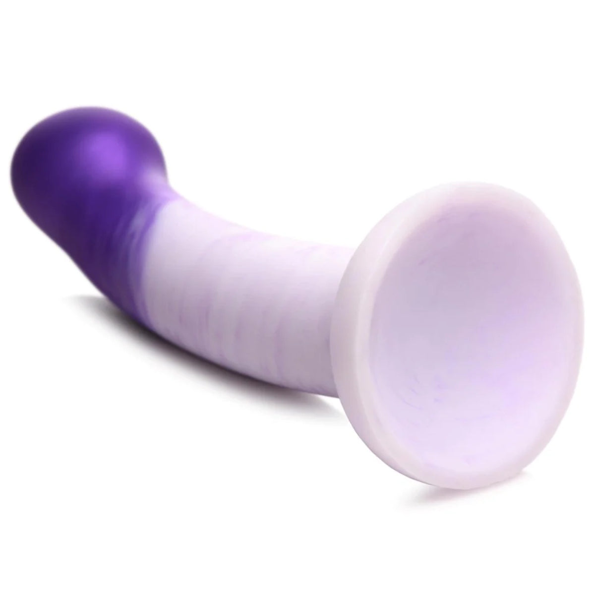 Strap U G-Swirl G-Spot Silicone Dildo Purple White 6.9 Inch