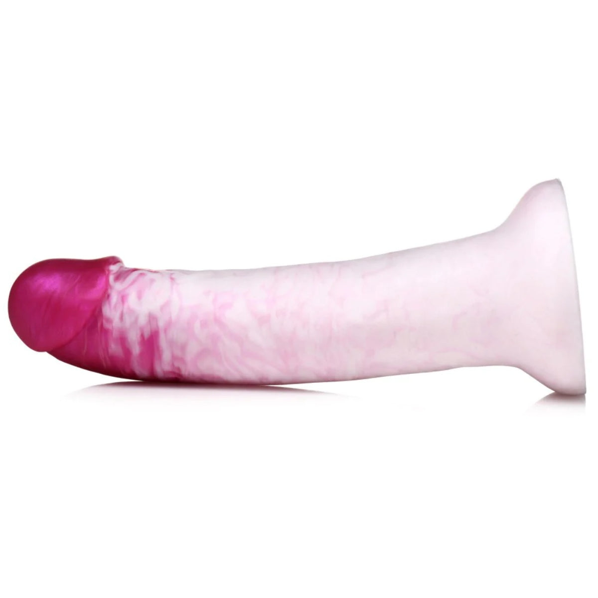 Strap U Real Swirl Realistic Silicone Dildo Pink White 6.9 Inch