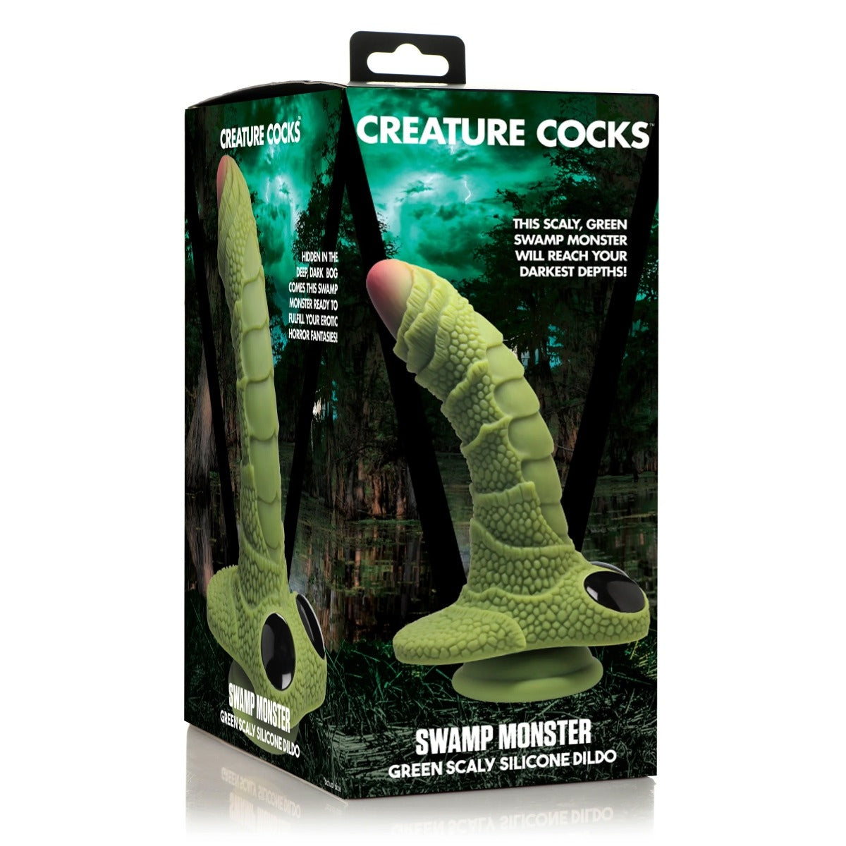 Creature Cocks Swamp Monster Scaly Silicone Dildo Green - Simply Pleasure