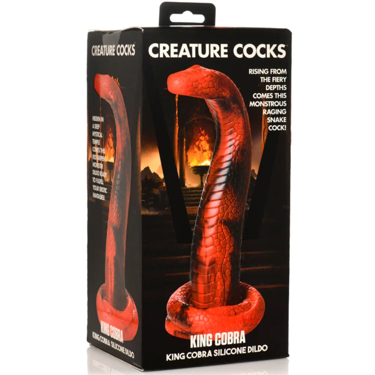 Creature Cocks King Cobra Silicone Dildo Black Red - Simply Pleasure
