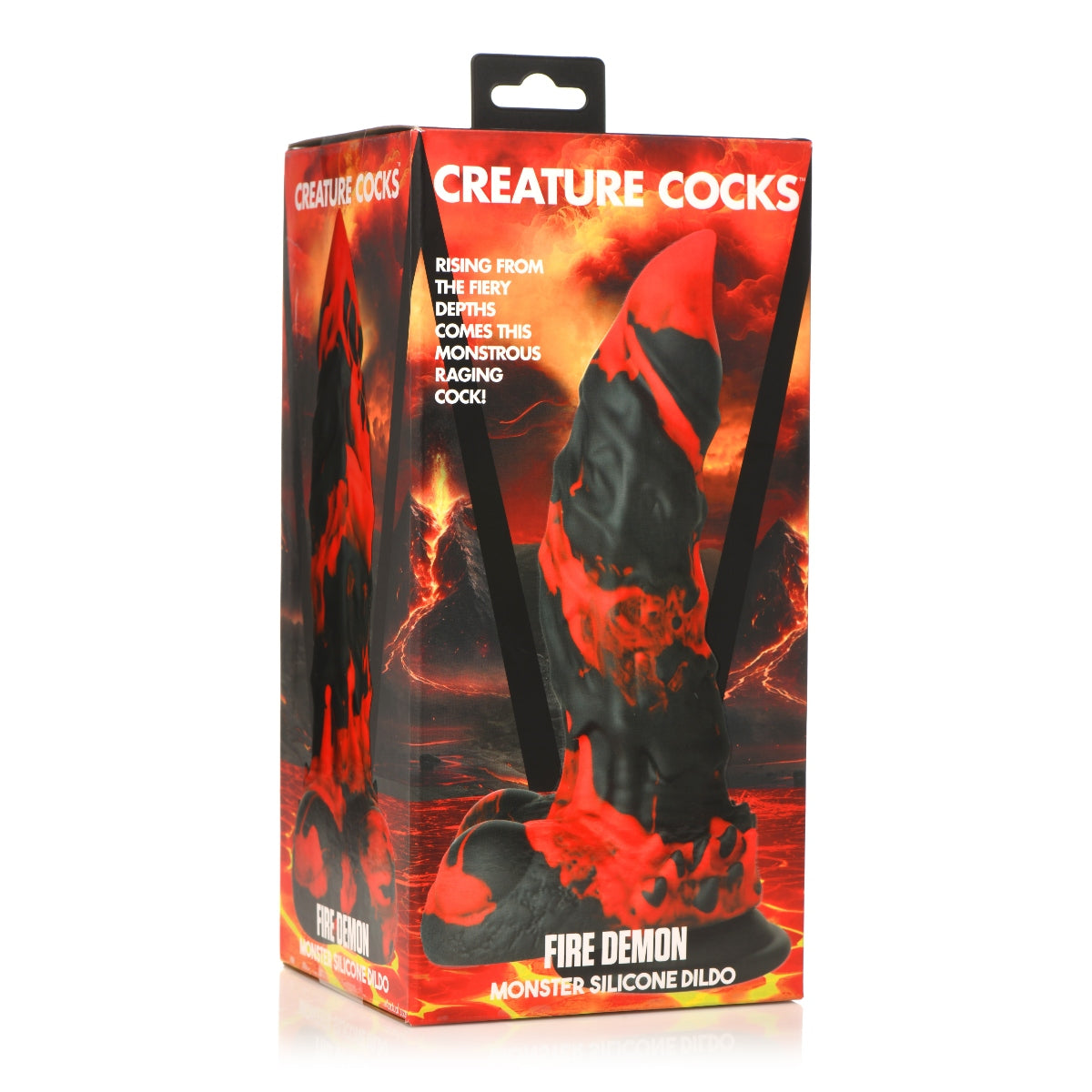 Creature Cocks Fire Demon Monster Silicone Dildo Black Red - Simply Pleasure