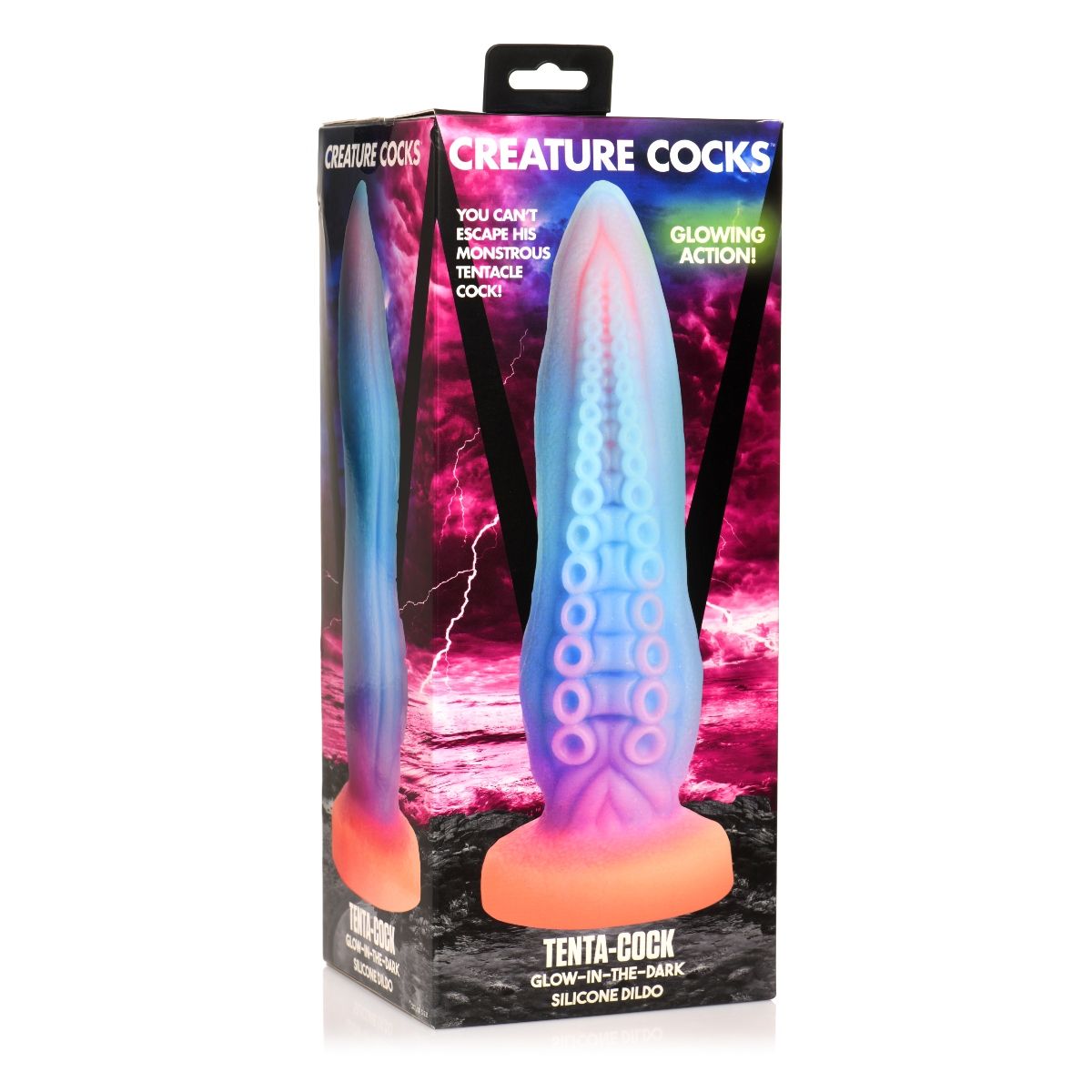 Creature Cocks Tenta-Cock Glow In The Dark Silicone Dildo Blue Pink Purple - Simply Pleasure